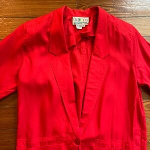 Vintage Women's Oversized Red Blazer